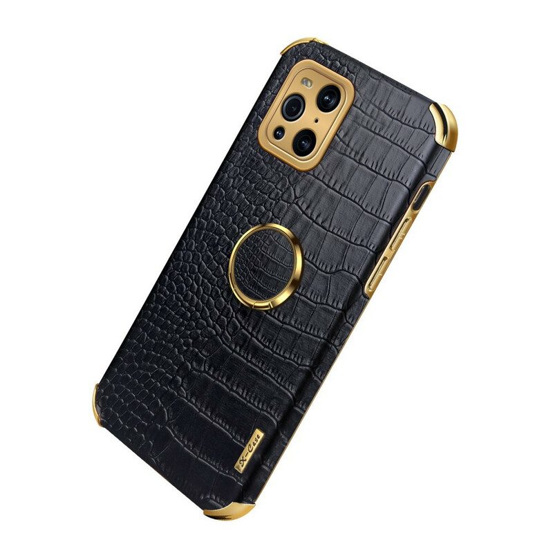 Cover Oppo Find X3 Pro X-case Effetto Pelle Di Coccodrillo