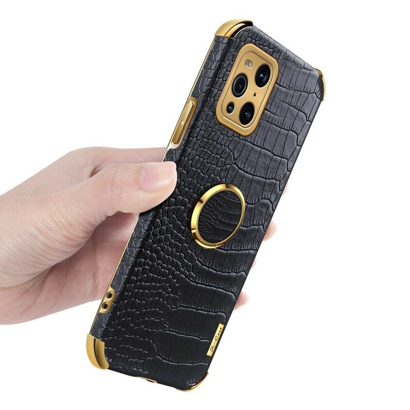 Cover Oppo Find X3 Pro X-case Effetto Pelle Di Coccodrillo