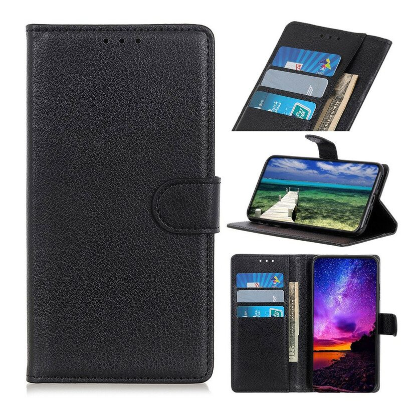 Custodia in pelle Oppo Find X3 Pro Ecopelle Litchi