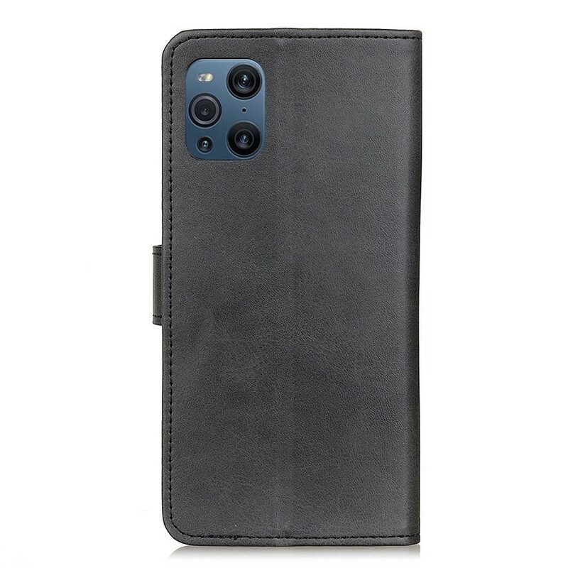 Custodia in pelle Oppo Find X3 Pro Effetto Pelle Vintage Opaca