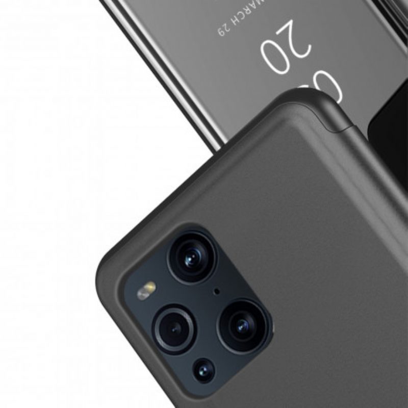 Custodia Oppo Find X3 Pro Specchio Ed Ecopelle