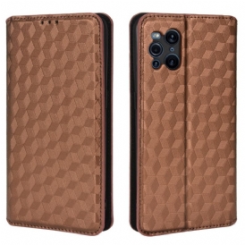 Folio Cover Oppo Find X3 Pro Custodia in pelle Effetto Pelle Diamante