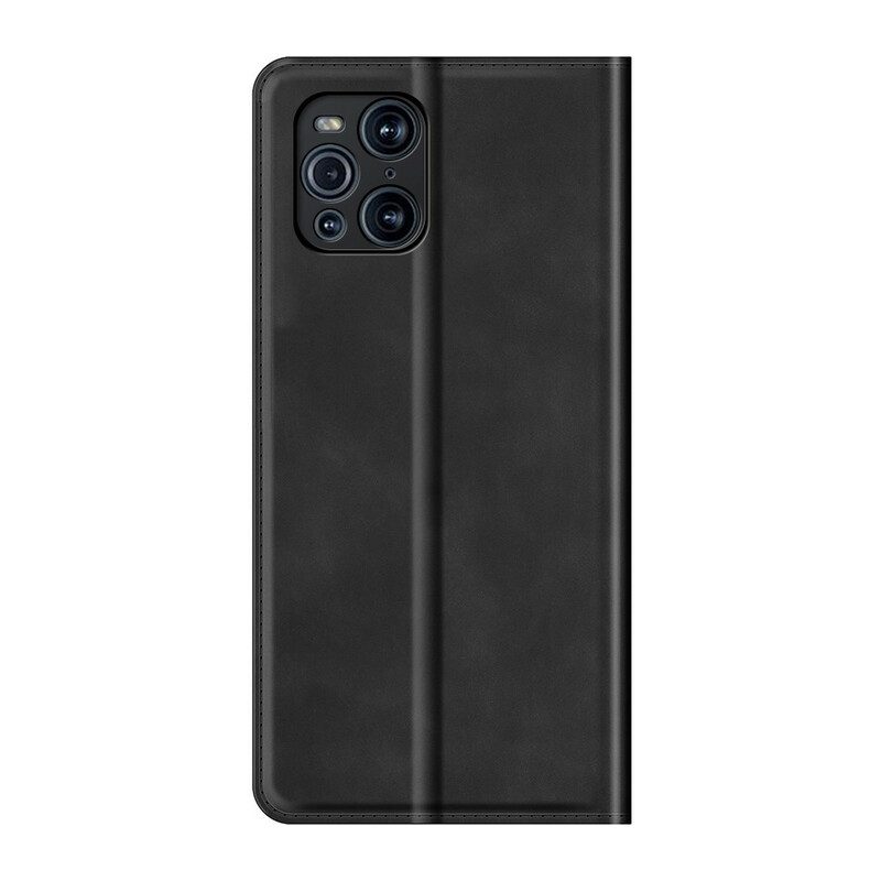 Folio Cover Oppo Find X3 Pro Custodia in pelle Effetto Pelle Morbida