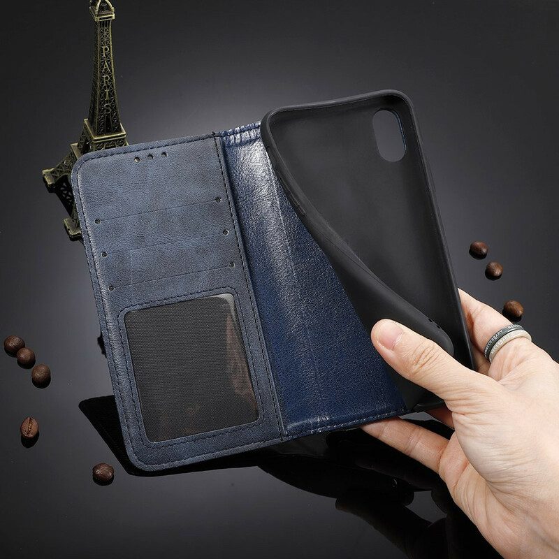 Folio Cover Oppo Find X3 Pro Custodia in pelle Effetto Pelle Vintage Stilizzato