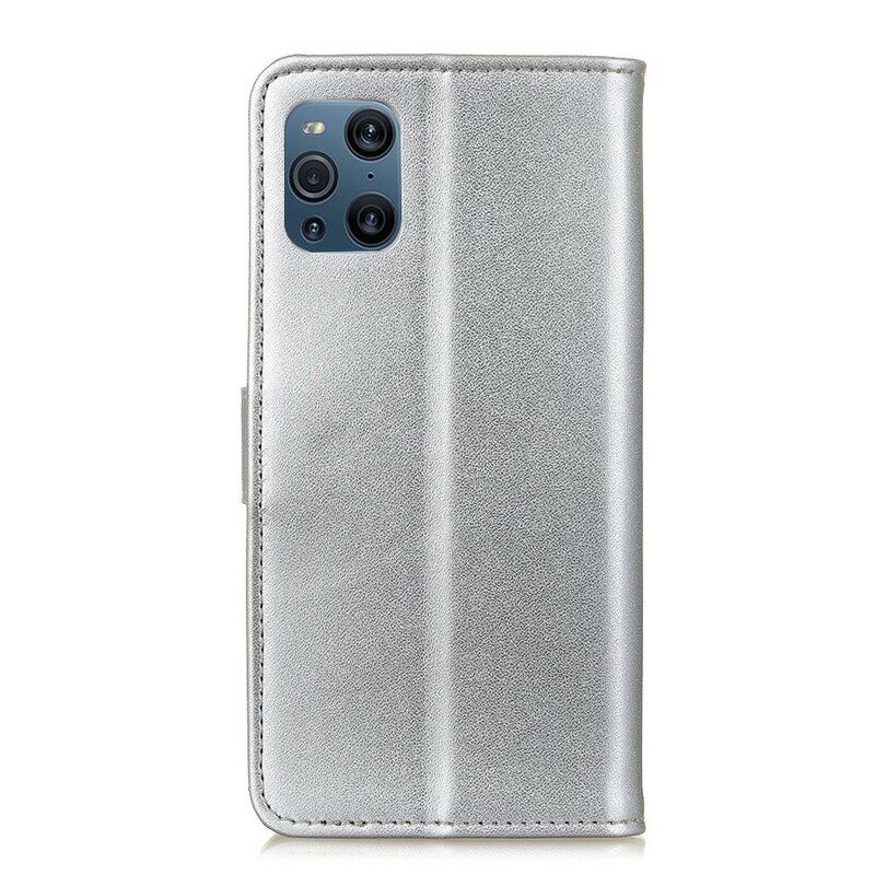 Folio Cover Oppo Find X3 Pro Ecopelle Tinta Unita