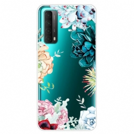 Cover Huawei P Smart 2021 Fiori Dell'acquerello Senza Soluzione Di Continuità