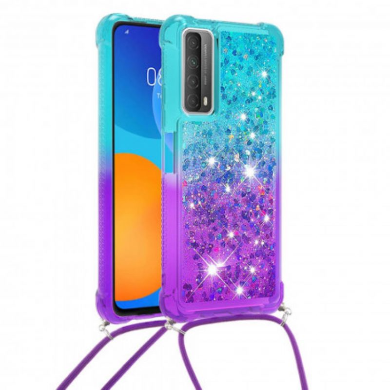 Cover Huawei P Smart 2021 Paillettes E Cordoncino In Silicone