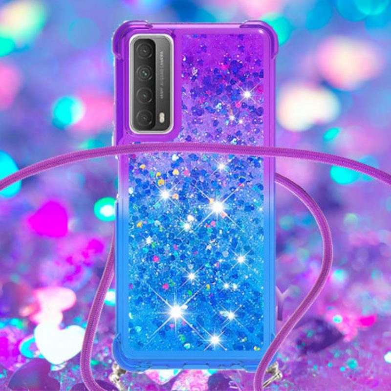 Cover Huawei P Smart 2021 Paillettes E Cordoncino In Silicone