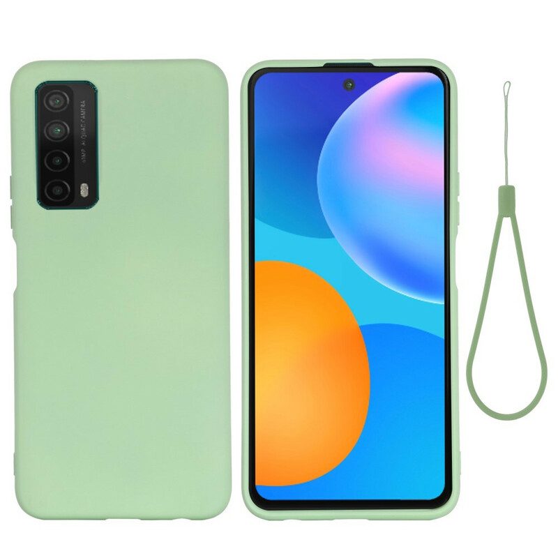Cover Huawei P Smart 2021 Silicone Liquido Con Cordino
