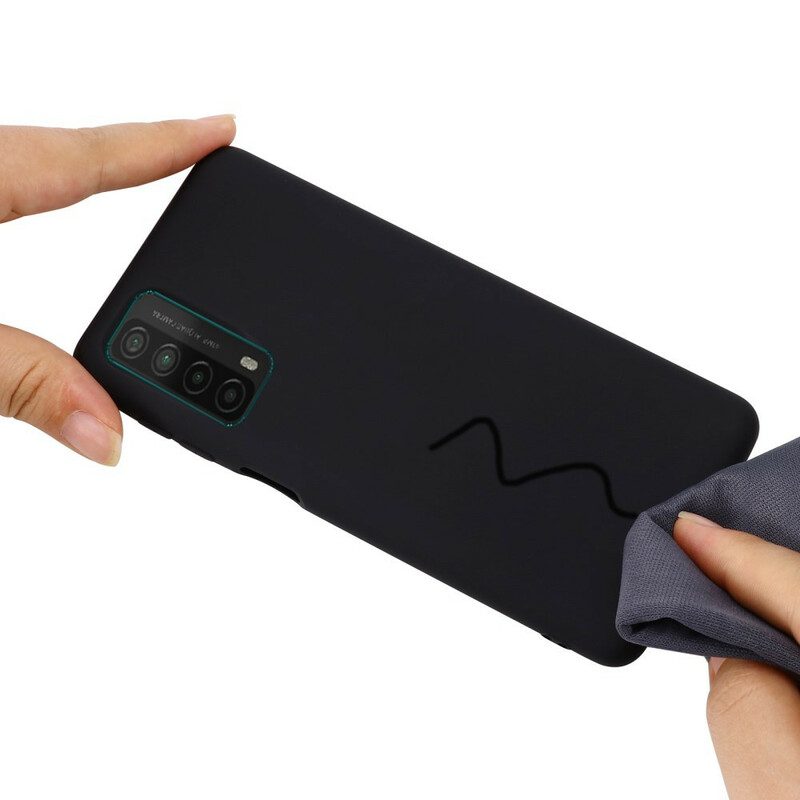 Cover Huawei P Smart 2021 Silicone Liquido Con Cordino