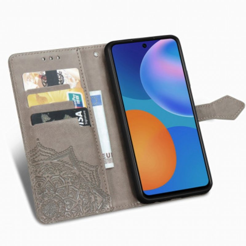 Custodia in pelle Huawei P Smart 2021 Mandala Medioevo
