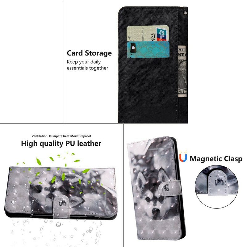 Custodia in pelle Huawei P Smart 2021 Punto Luce Gustave Il Cane