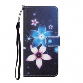 Folio Cover Huawei P Smart 2021 Cinturino Lunare Fiori
