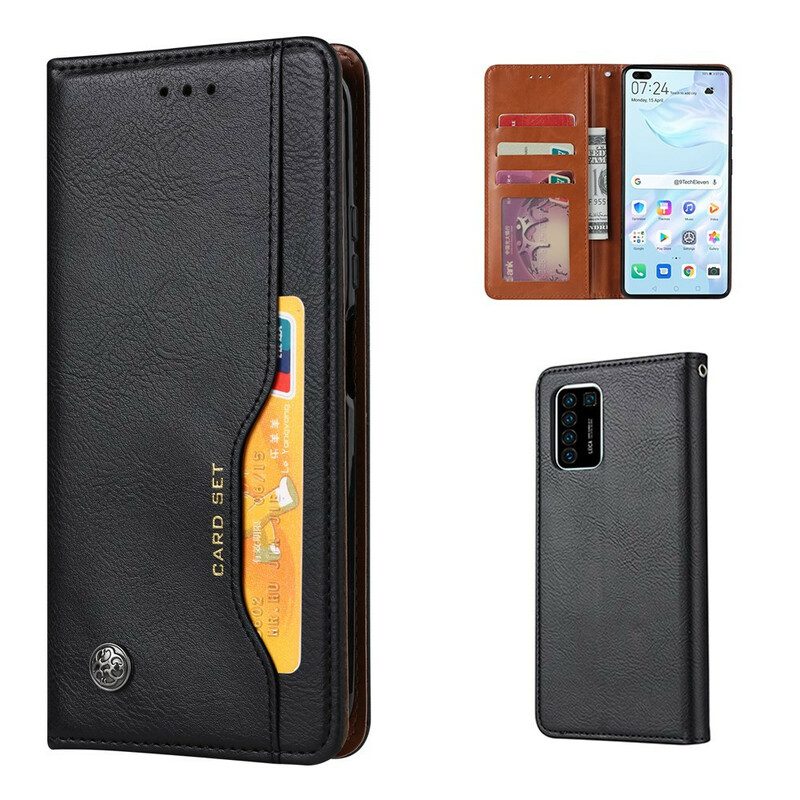 Folio Cover Huawei P Smart 2021 Custodia in pelle Portacarte In Ecopelle