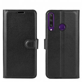 Custodia in pelle Huawei Y6p Classica Ecopelle Litchi