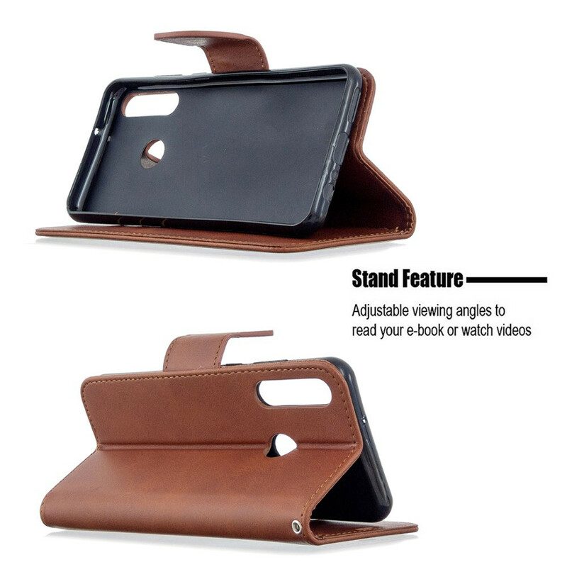 Custodia in pelle Huawei Y6p Folio Cover Lembo Liscio Obliquo