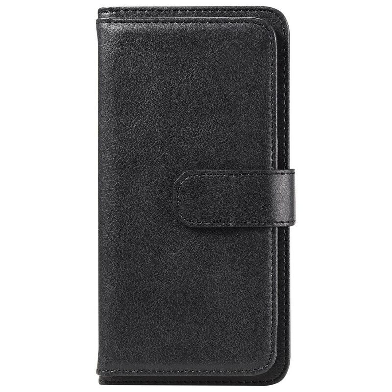 Custodia in pelle Huawei Y6p Portacarte Multifunzione Da 10 Carte