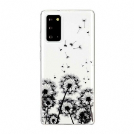 Cover Samsung Galaxy Note 20 Denti Di Leone Neri Senza Cuciture