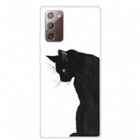 Cover Samsung Galaxy Note 20 Gatto Nero Pensieroso
