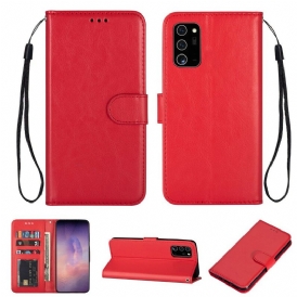 Custodia in pelle Samsung Galaxy Note 20 Strappy Serie Tinta Unita