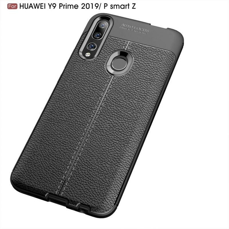 Cover Huawei P Smart Z Doppia Linea Litchi Effetto Pelle