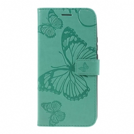 Custodia in pelle Huawei P Smart Z Farfalle Con Cinturino Gigante