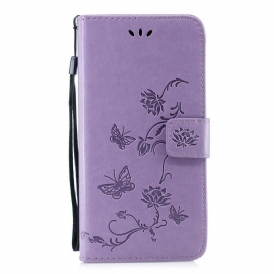 Custodia in pelle Huawei P Smart Z Perizoma Farfalle E Fiori