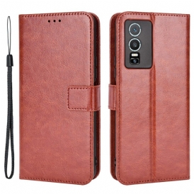 Custodia in pelle Vivo Y76 5G Ecopelle Appariscente