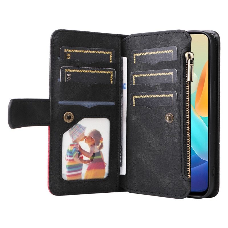 Custodia in pelle Vivo Y76 5G Ecopelle Bicolore / Cerniera