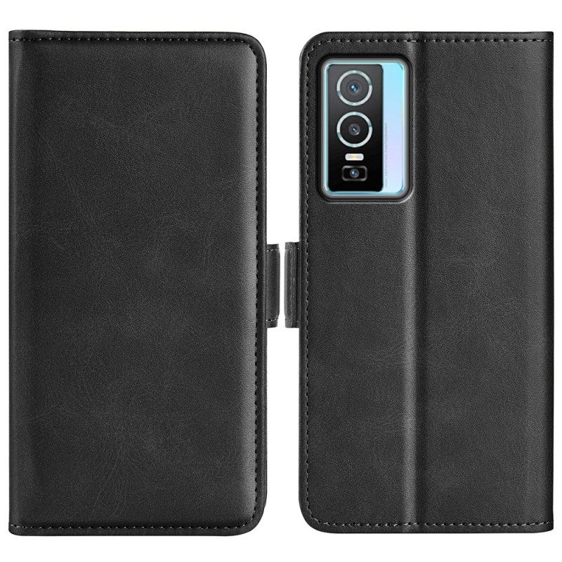 Custodia in pelle Vivo Y76 5G Folio Cover Più Doppia Patta