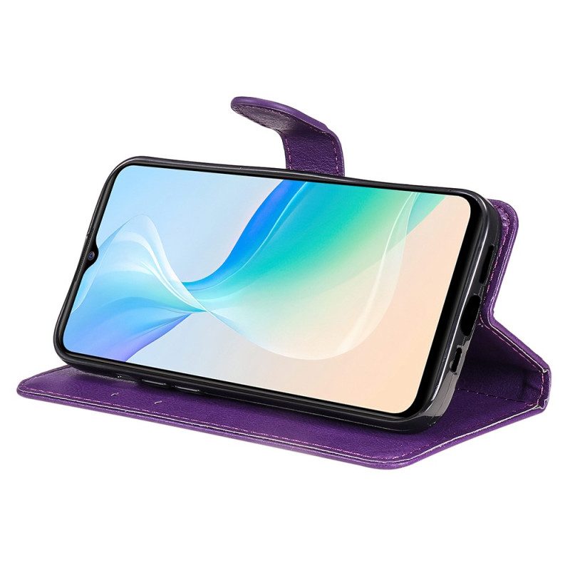Folio Cover Vivo Y76 5G Cinturino Effetto Pelle