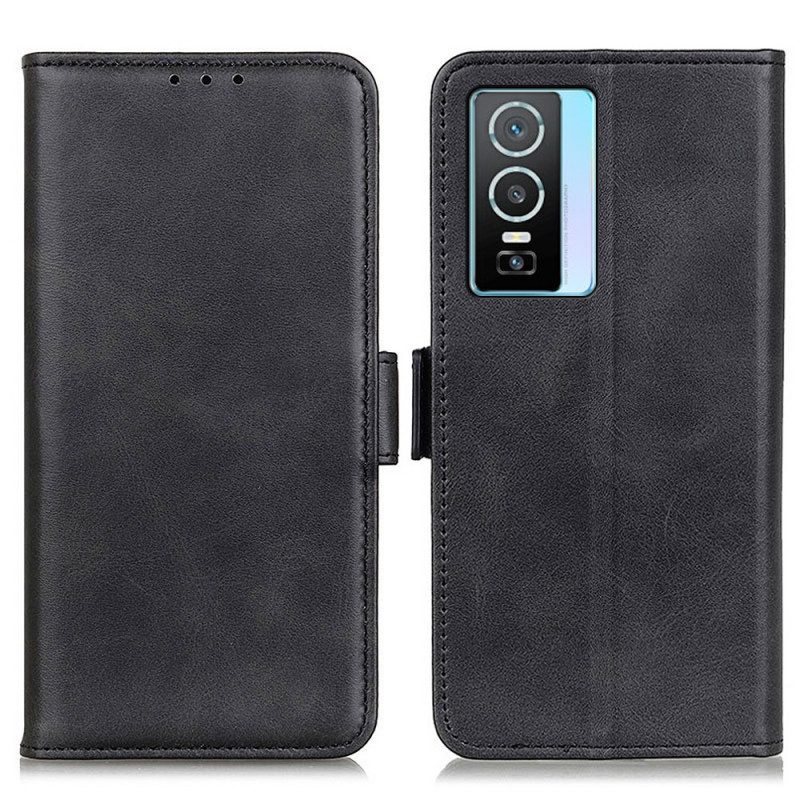 Folio Cover Vivo Y76 5G Custodia in pelle Doppio Lembo