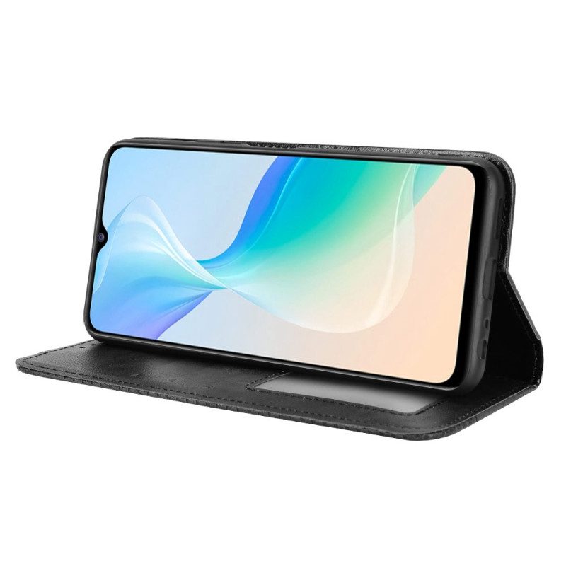Folio Cover Vivo Y76 5G Custodia in pelle Stile Stilizzato In Pelle