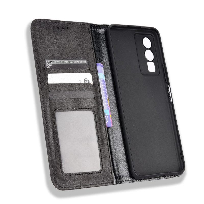 Folio Cover Vivo Y76 5G Custodia in pelle Stile Stilizzato In Pelle
