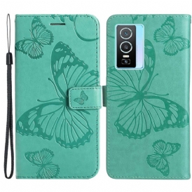 Folio Cover Vivo Y76 5G Farfalle Con Cinturino Gigante