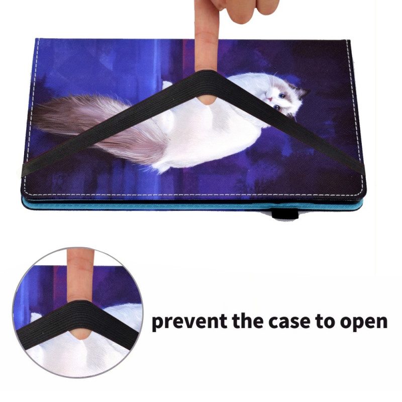 Custodia A Portafoglio iPad 10.9" (2022) Gatto Bianco