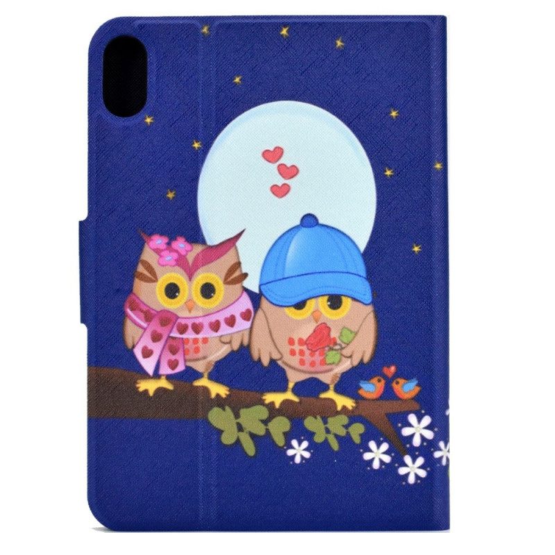 Custodia in pelle iPad 10.9" (2022) Coppia Di Gufi
