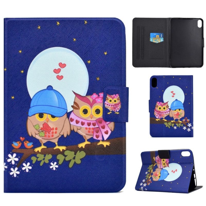 Custodia in pelle iPad 10.9" (2022) Coppia Di Gufi
