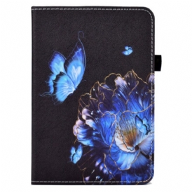 Custodia in pelle iPad 10.9" (2022) Farfalla Blu