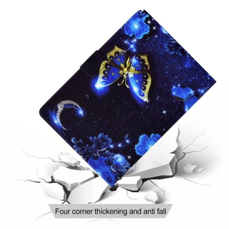 Custodia in pelle iPad 10.9" (2022) Farfalle Notturne