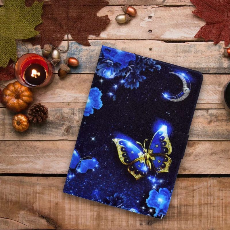 Custodia in pelle iPad 10.9" (2022) Farfalle Notturne