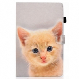 Custodia in pelle iPad 10.9" (2022) Gattino Allo Zenzero