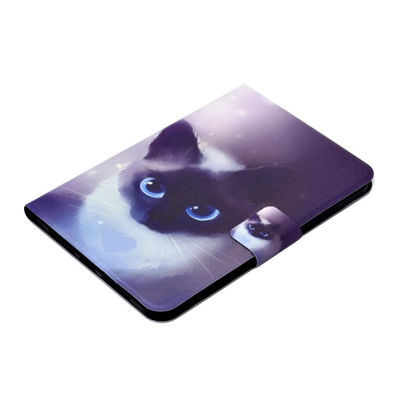 Custodia in pelle iPad 10.9" (2022) Gatto Dagli Occhi Azzurri