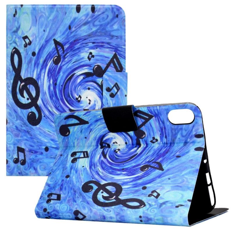 Custodia in pelle iPad 10.9" (2022) Note Musicali