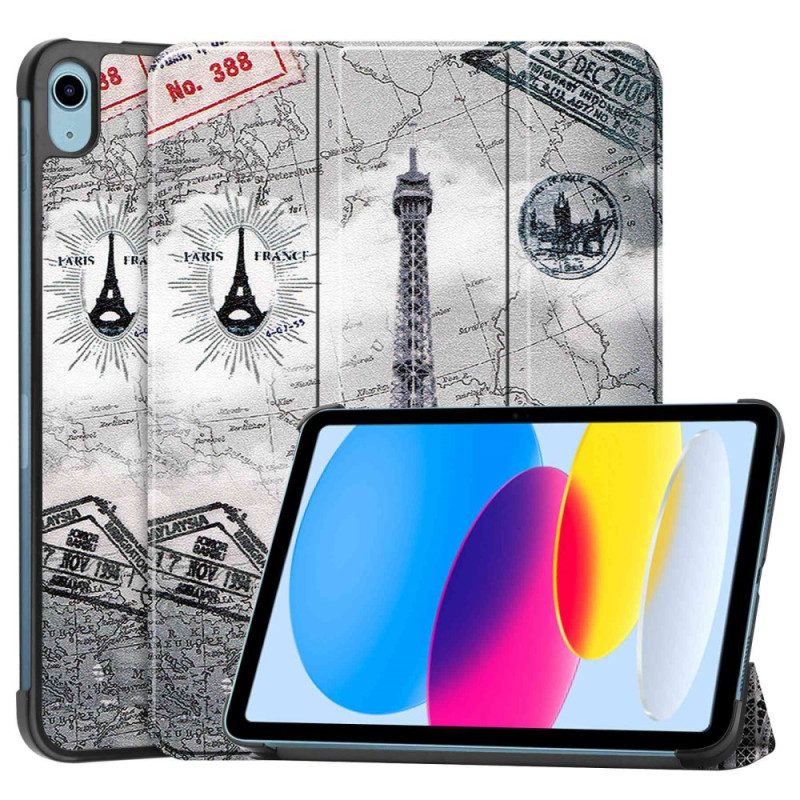 Custodia iPad 10.9" (2022) Torre Eiffel Retrò Rinforzata