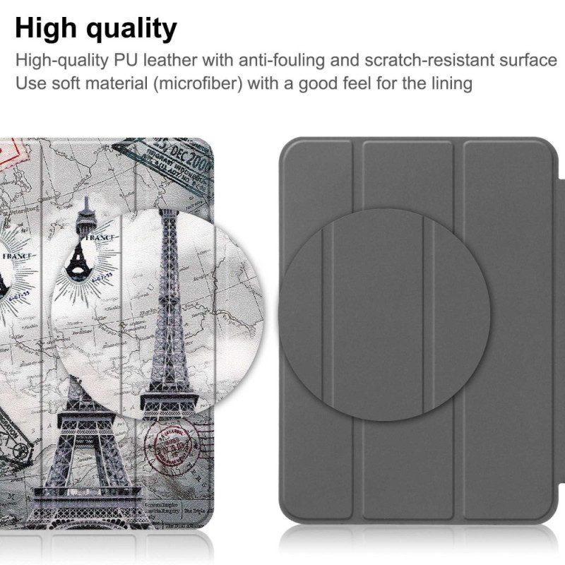 Custodia iPad 10.9" (2022) Torre Eiffel Retrò Rinforzata