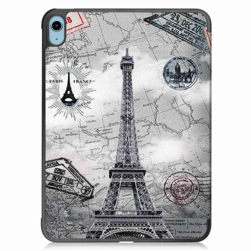 Custodia iPad 10.9" (2022) Torre Eiffel Retrò Rinforzata