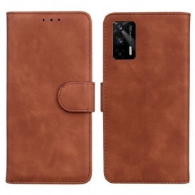 Custodia in pelle Realme GT 5G Effetto Pelle Monocromatica
