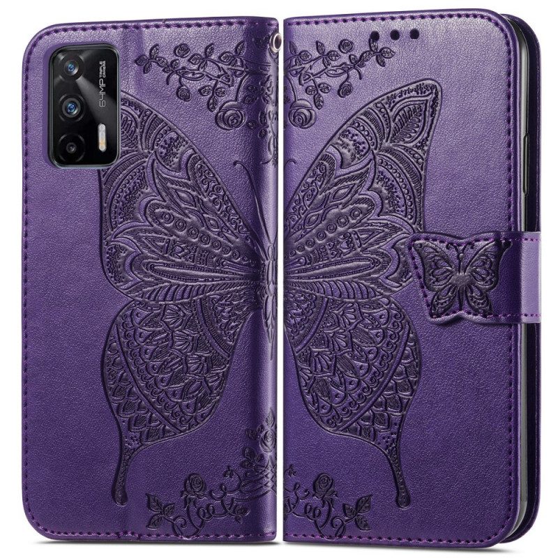Custodia in pelle Realme GT 5G Mezze Farfalle