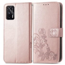 Custodia in pelle Realme GT 5G Quadrifoglio